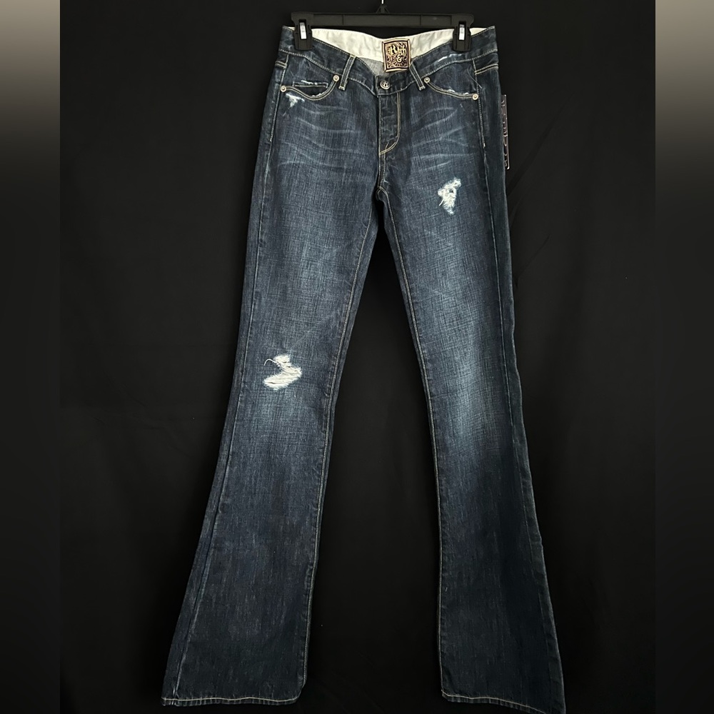 Brand: 7 for all man kind / Size: 24/ Color: Medium Blue Denim- Distressed